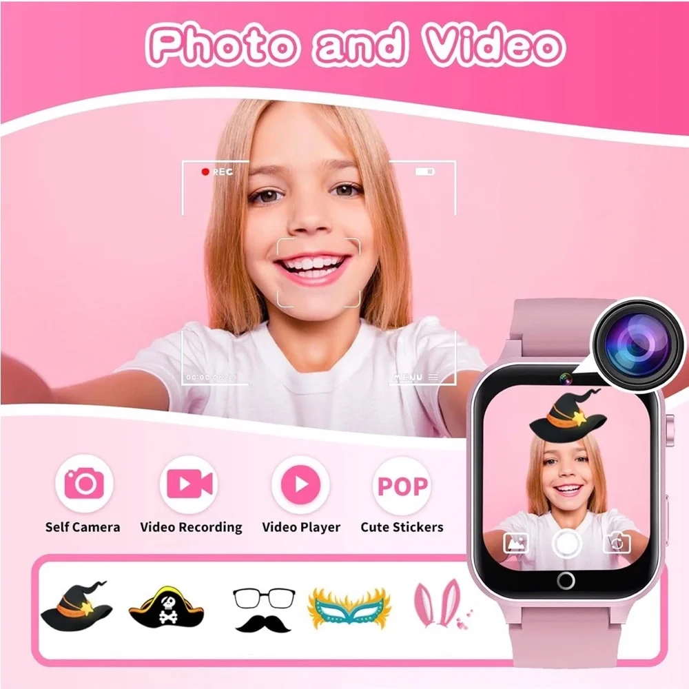 NIB Cosjoype Kids Smartwatch Music,Camera,Games,Touchscreen,Video, Tracker,Pink
